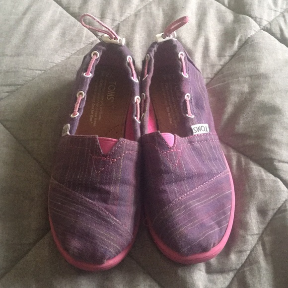 TOMS Purple & Pink Slip-ons - Picture 2 of 5